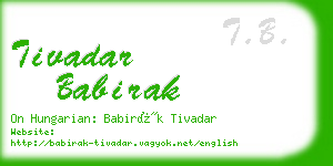 tivadar babirak business card